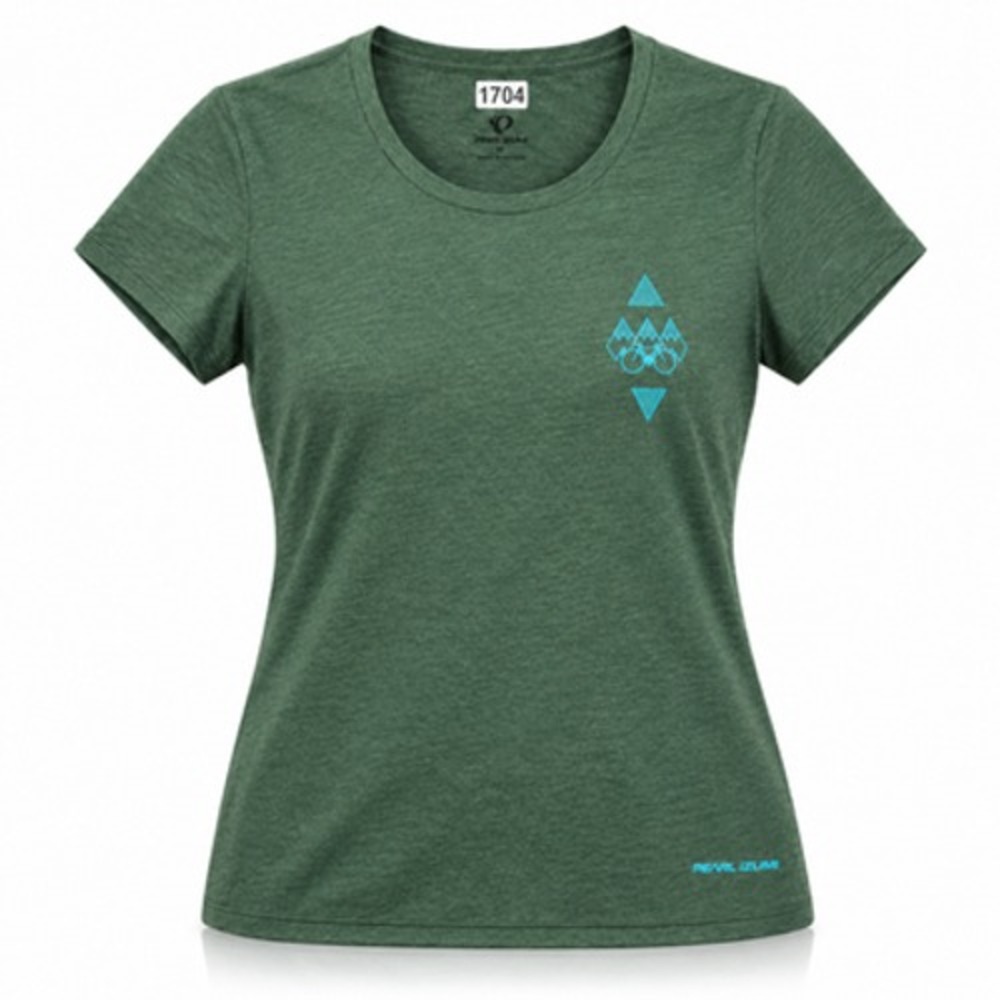 Pearl Izumi Women's Large Green Bike Mountain Graphic T-Shirt Made in USA